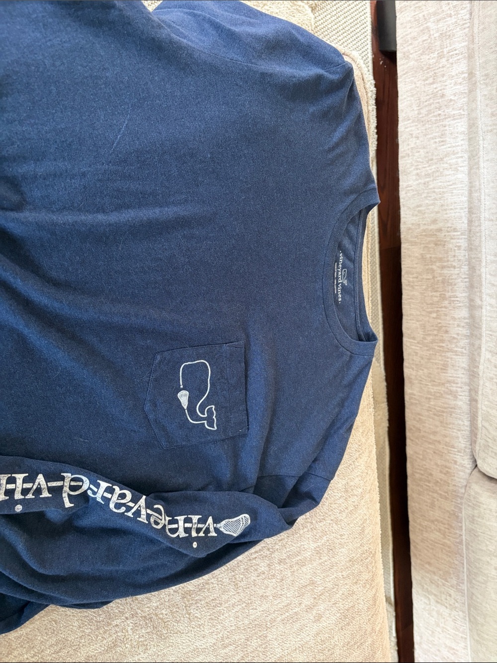 Vineyard Vines Dark Blue Long Sleeve Pocket Tee